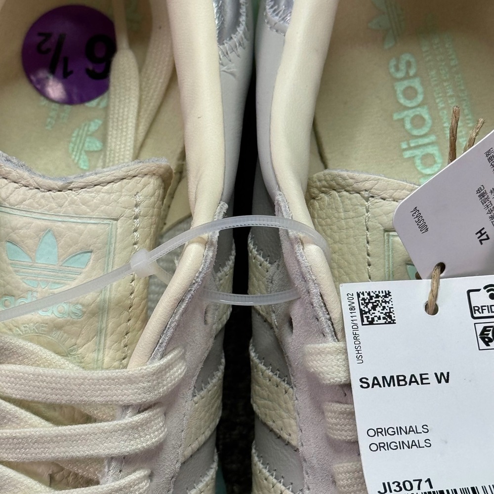 NWT Adidas Sambae W Platform Sneakers Women's 6.5 Grey Silver Mint Translucent - Picture 6 of 13